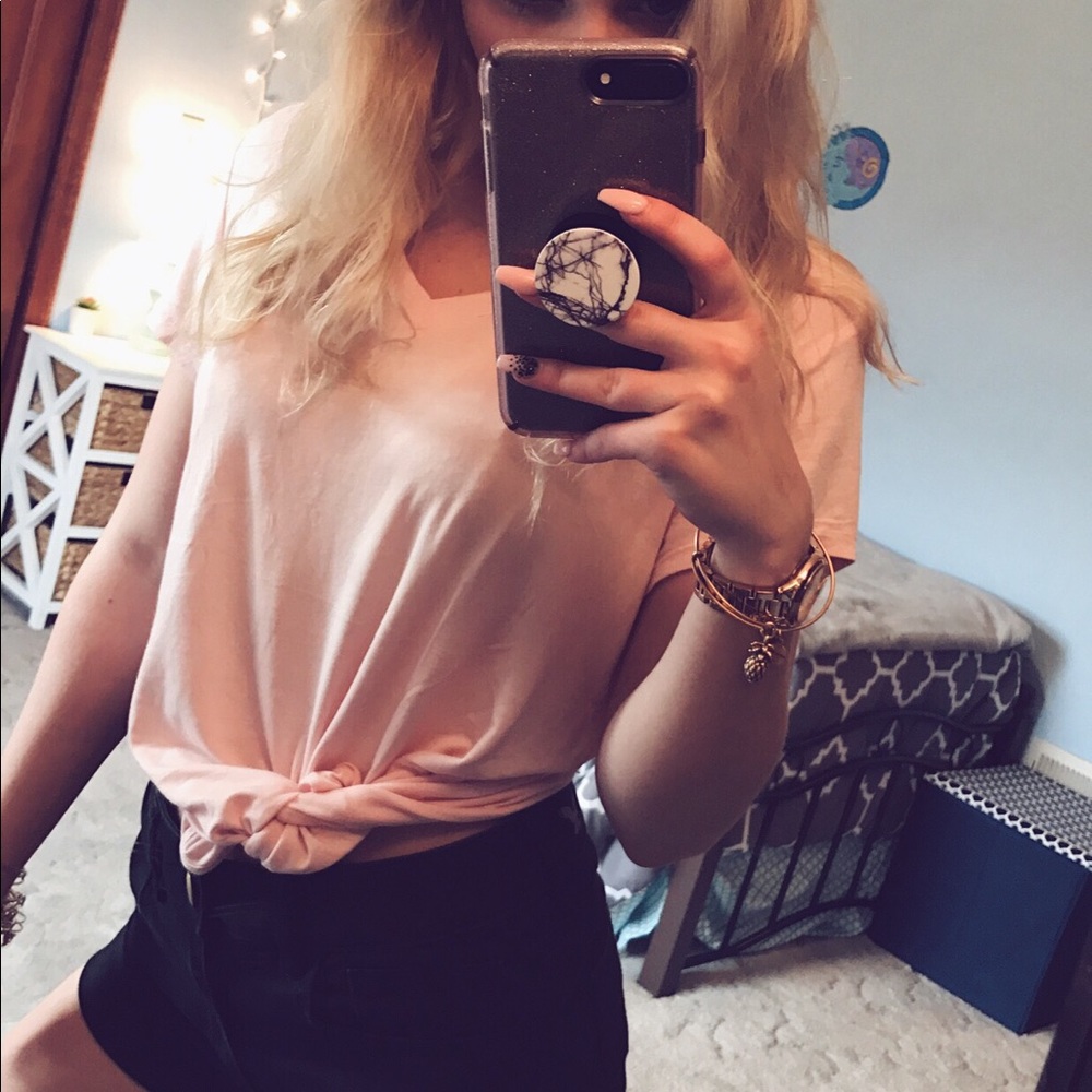 Pink tie shirt